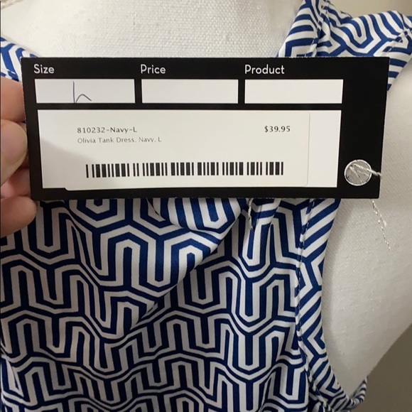 Mud Pie blue and white geometric dress - Picture 3 of 6